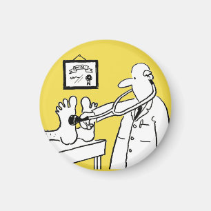 Doctor with Stethoscope Checking Feet Magnet