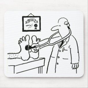 Doctor with Stethoscope Checking Feet Mouse Mat