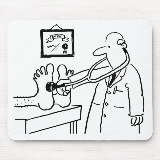 Doctor with Stethoscope Checking Feet Mouse Mat (Front)