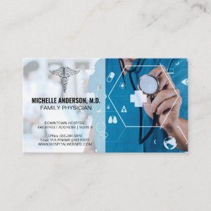 Doctor Working   Hospital Medicine Icons Business Card