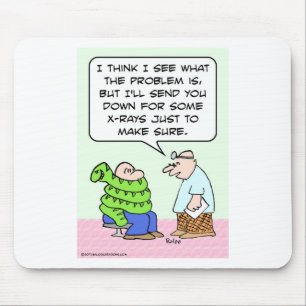 Doctor x-rays guy wrapped in snake mouse mat