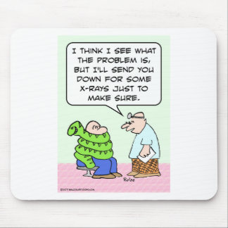 Doctor x-rays guy wrapped in snake mouse mat