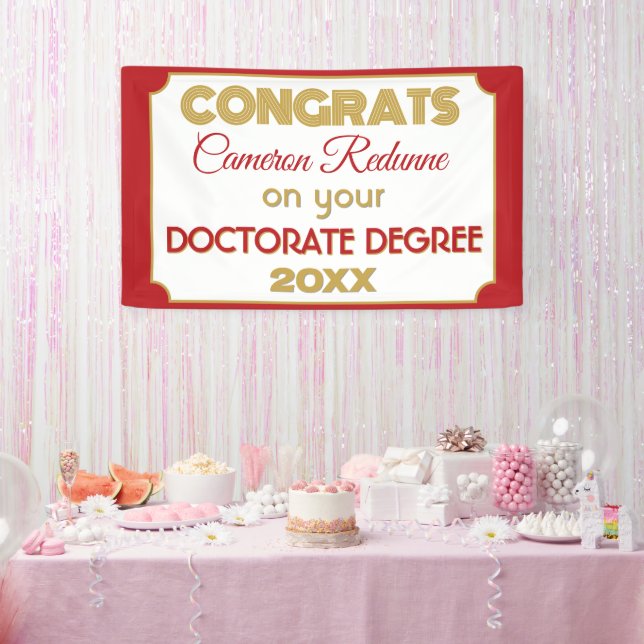 Doctorate Degree Congrats! Personalised banner (Party)