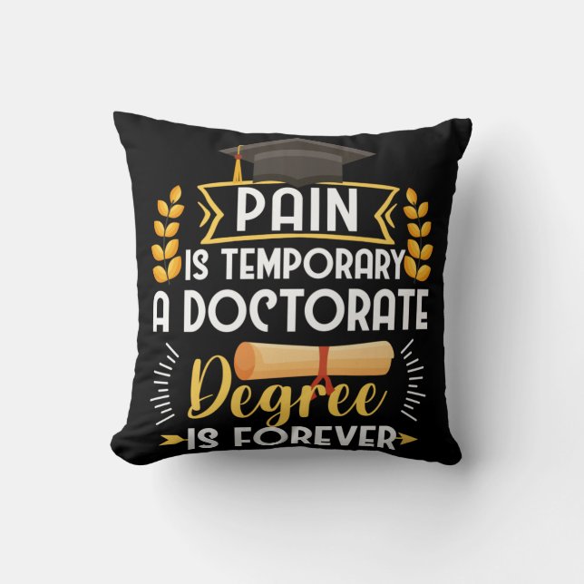 Doctorate Dissertation Defense PhD Graduation Cushion (Front)
