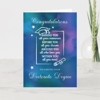 Doctorate PHD Graduation Congratulations Quote Card