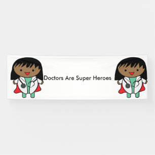Doctors Are Super Heroes Black Woman Personalise  Banner