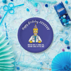DOCTORS BIRTHDAY PARTY CALM blue antistress Paper Plate