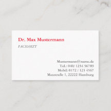 doctor's business card