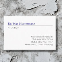 doctor's business card