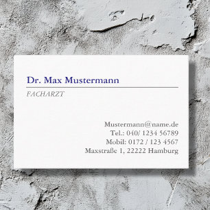 doctor's business card