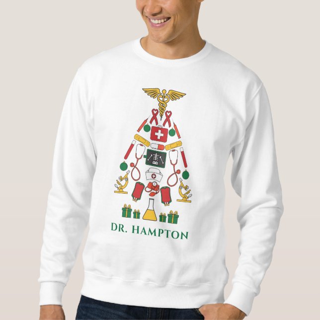 Doctors Christmas Holiday Personalised Medic Sweatshirt (Front)