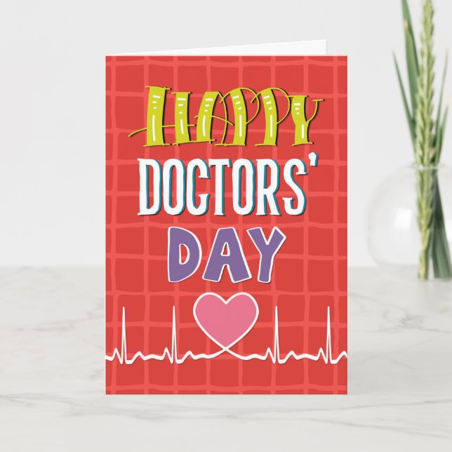 Doctors' Day - Bold Colours Fun Fonts Card (Front)