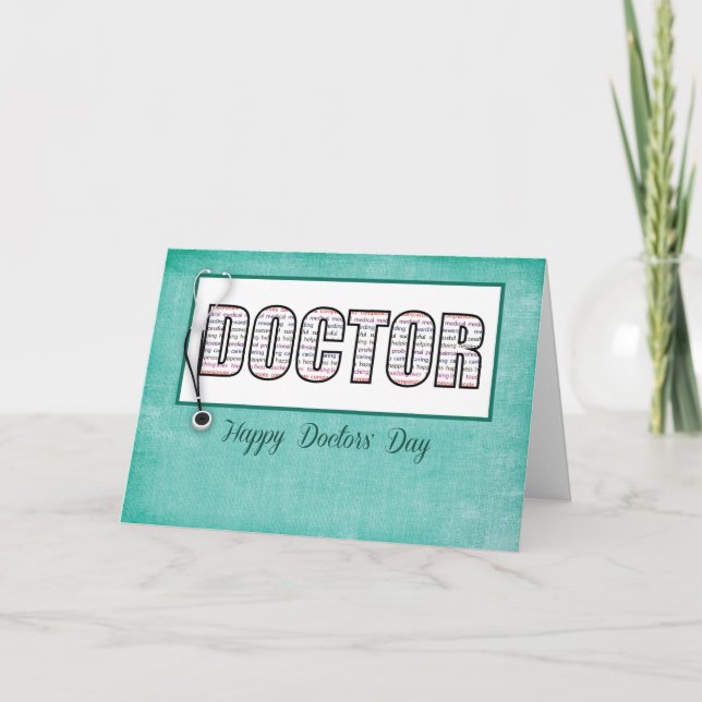 Doctors' Day in Words Card (Front)