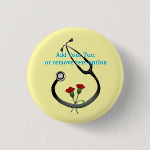 Doctor's Day Stethoscope  3 Cm Round Badge