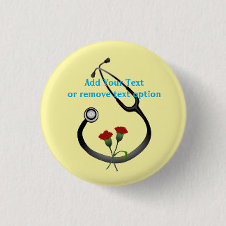 Doctor's Day Stethoscope  3 Cm Round Badge