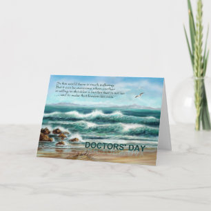 Doctors' Day Thank You to Doctor, Blue Seascape Card
