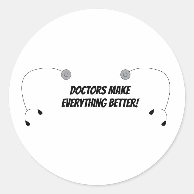 Doctors Everything Better Stethoscope Personalise  Classic Round Sticker (Front)