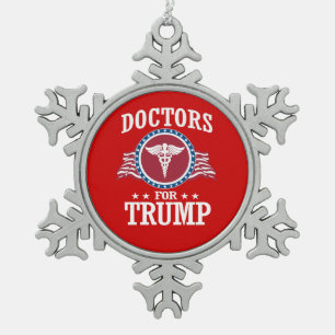 DOCTORS FOR TRUMP SNOWFLAKE PEWTER CHRISTMAS ORNAMENT