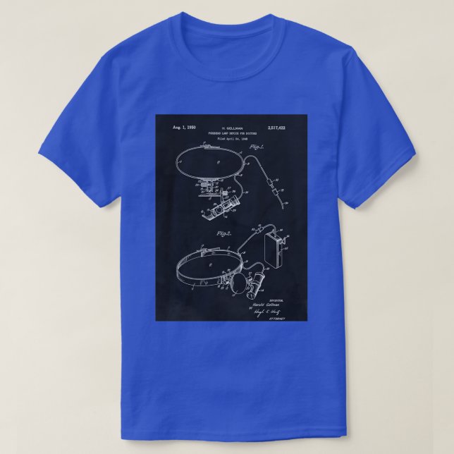 Doctors Forehead Lamp 1950 Patent T-Shirt (Design Front)