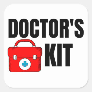 Doctors medical kit  square sticker