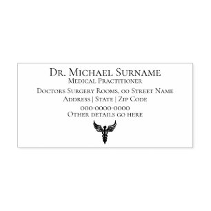 Doctors Medical Professionals DIY caduceus ink Self-inking Stamp