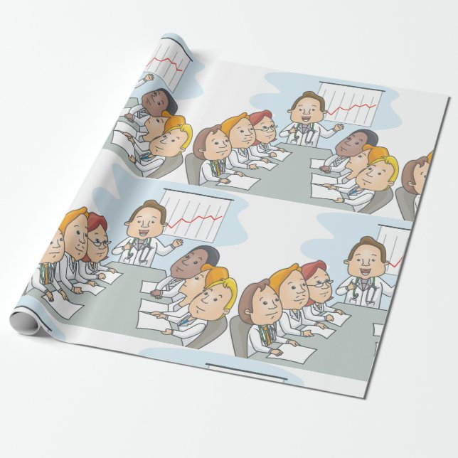 Doctors Meeting Wrapping Paper (Unrolled)