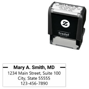 Doctor's Name in Bold Phone Number Return Address  Self-inking Stamp