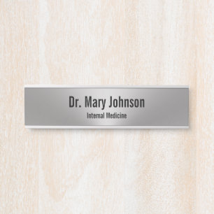 Doctor's Name Speciality Silver Look Medical Offic Door Sign