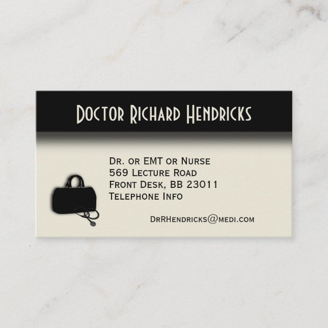 Doctors Office Appointment on Back Business Card (Front)