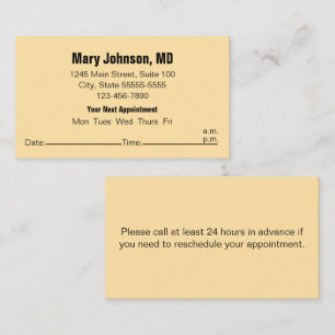 Doctors Office Black Beige Your Next Appointment Card