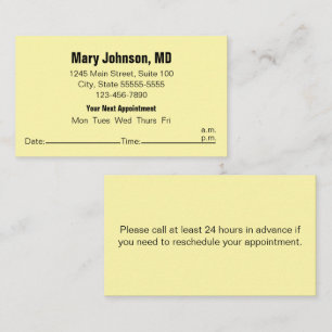 Doctors Office Black Cream Your Next Appointment Card