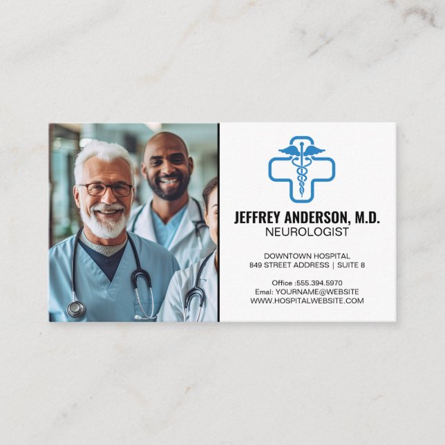 Doctors Smiling | Medical Logo Business Card (Front)