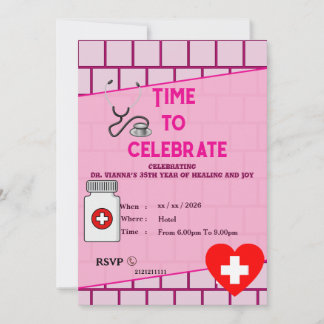 Doctor's stylish birthday invitation