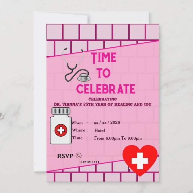Doctor's stylish birthday invitation (Front)