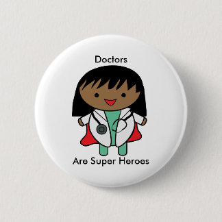 Doctors Super Heroes Black Female Personalise 6 Cm Round Badge
