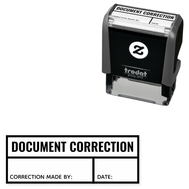Document Correction Initial and Date Legal Notary Self-inking Stamp (In Situ)