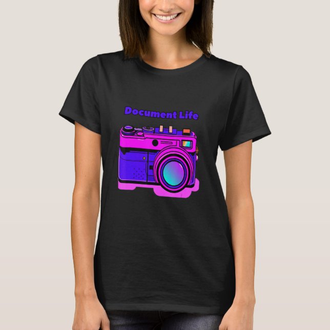 Document Life Camera Photography Retro Vintage T-Shirt (Front)