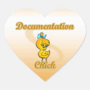 Documentation Chick Heart Sticker