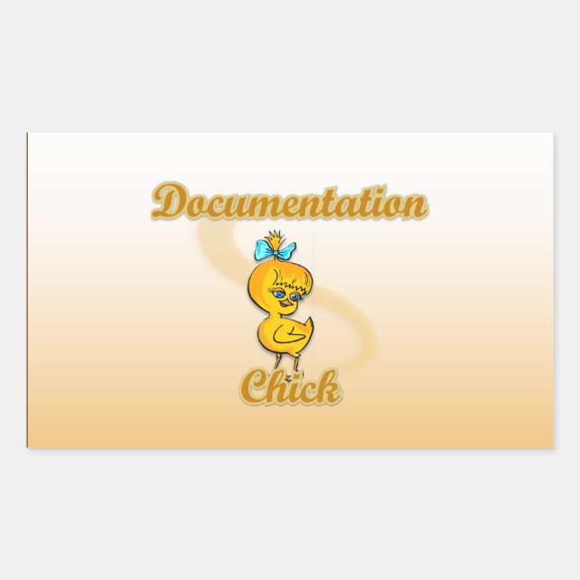 Documentation Chick Rectangular Sticker (Front)