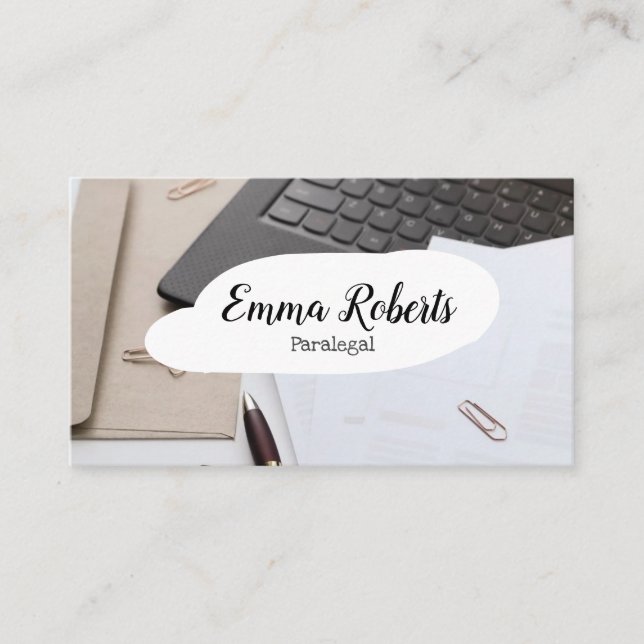 Documents Pink Law Lawyer Paralegal Business Card (Front)