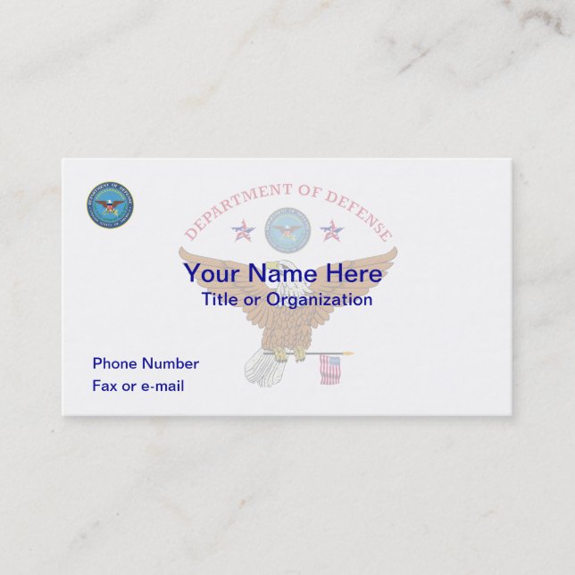 DOD Eagle Flag Business Card (Front)