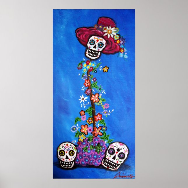 DOD SKULLS FLOWERS POSTER (Front)