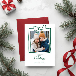 Doddle Hand Drawn Bow Christmas Photo Holiday Postcard