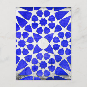 Dodecagon & Octagon Geometric Turkish Tile Pattern Postcard