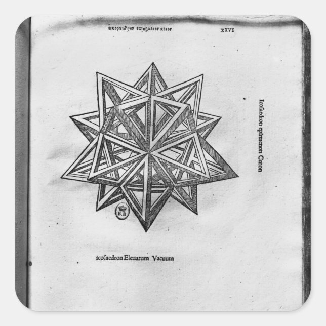 Dodecahedron, from 'De Divina Proportione' Square Sticker (Front)