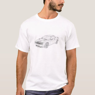 Dodge Challenger Black and White Pencil Drawing T-Shirt