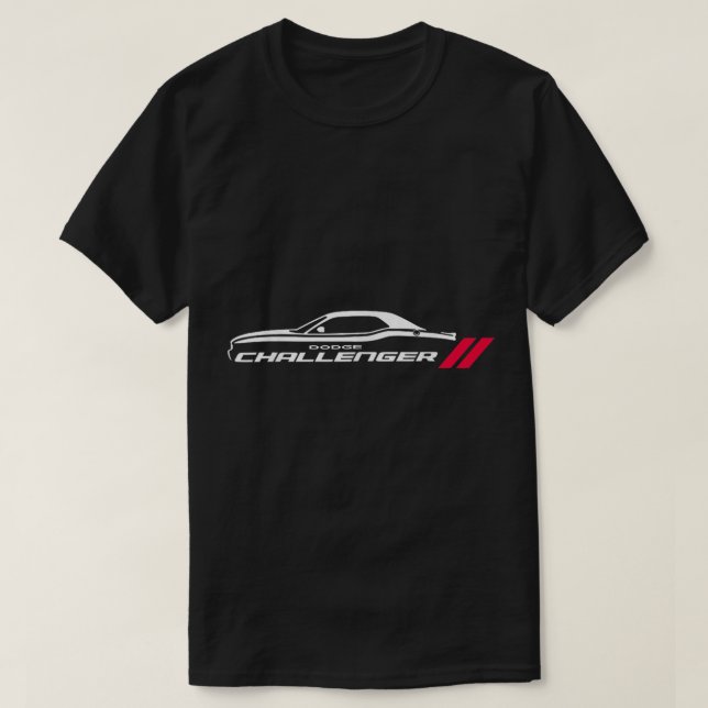 Dodge Challenger Muscle Car American Flag 4th July T-Shirt (Design Front)