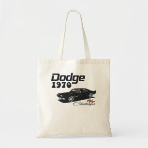 Dodge Challenger Muscle Car American Flag 4th July Tote Bag