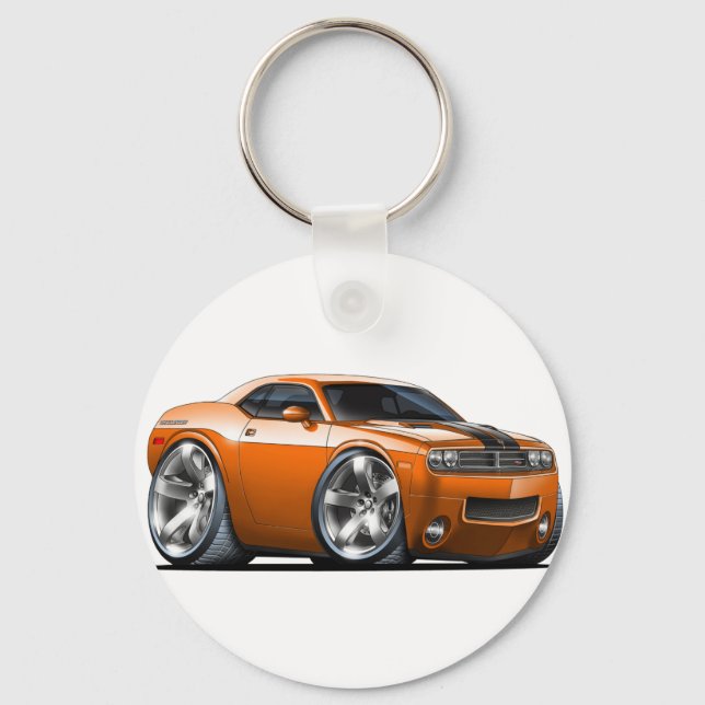 Dodge Challenger Orange Car Key Ring (Front)