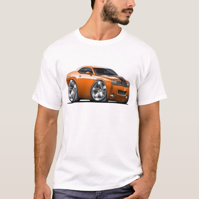 Dodge Challenger Orange Car T-Shirt (Front)